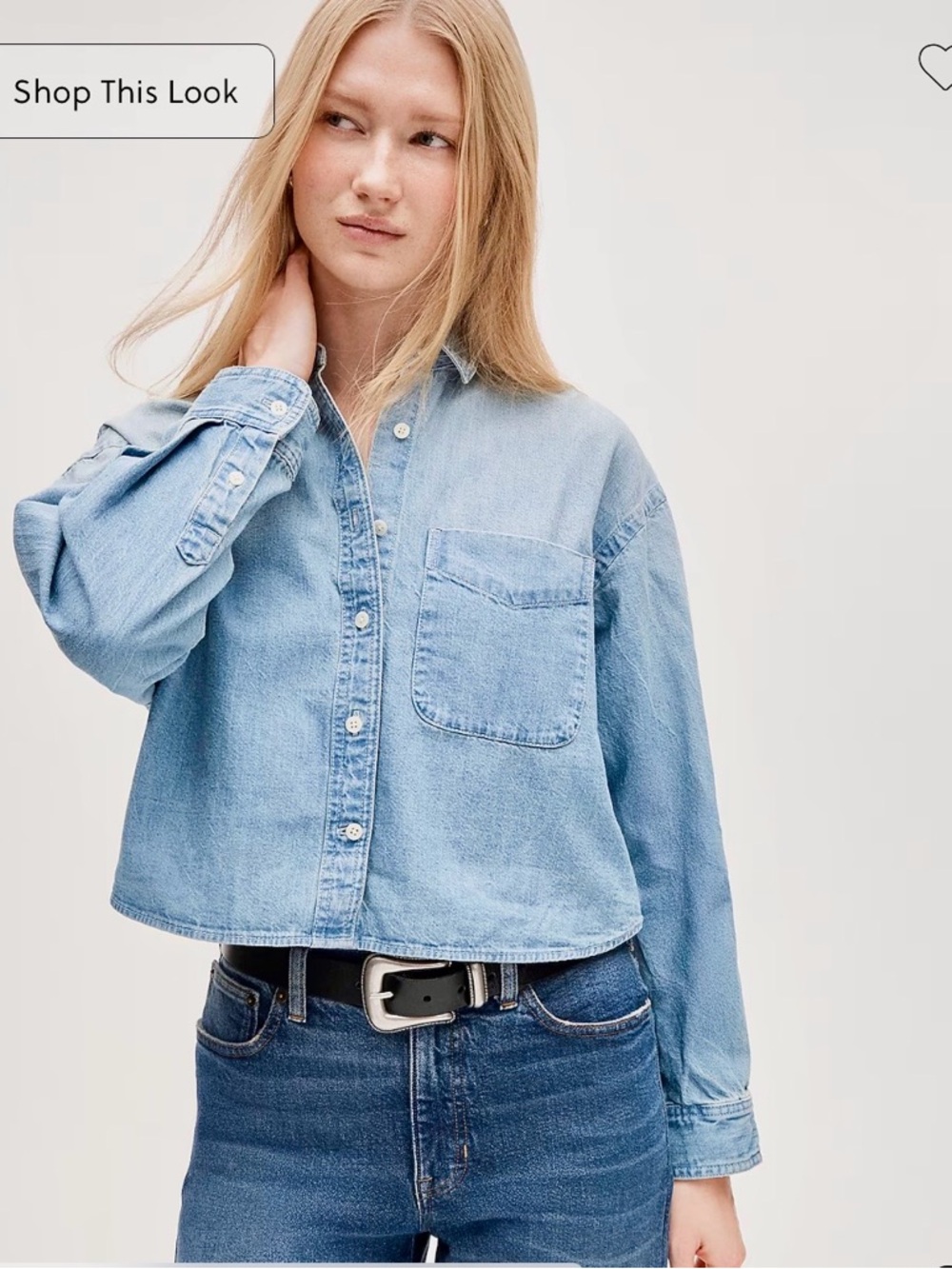 J. Crew Étienne cropped button-up shirt in chambray NWOT (Washed but never worn)